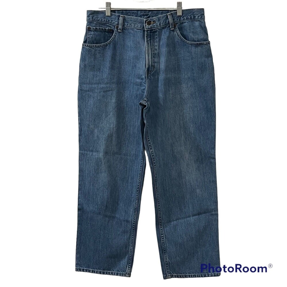 LL Bean Mens Denim Blue Jeans Straight Leg Classic Fit Medium Wash Size  36 X 29